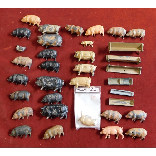 343 - Britains / Johillco (and other makes) - Collection of lead farm animals, mostly Pigs. (approx. x35 i... 