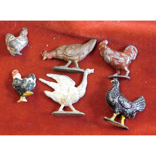 348 - Britains  / Johillco (and other makes) - Collection of lead farm animals and figures, inc trough, ch... 