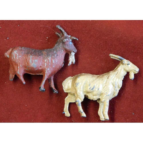 358 - Britains (and other makes) Lead Farm Animals. Mostly Goats. Approx 11 items. With paint loss and dam... 