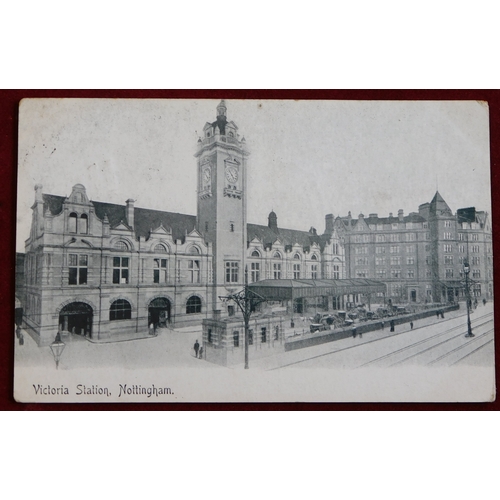 379 - Postcards - Nottingham Victoria Station (x5 postcards). Used 1902, 1904, 1905 and two unused.