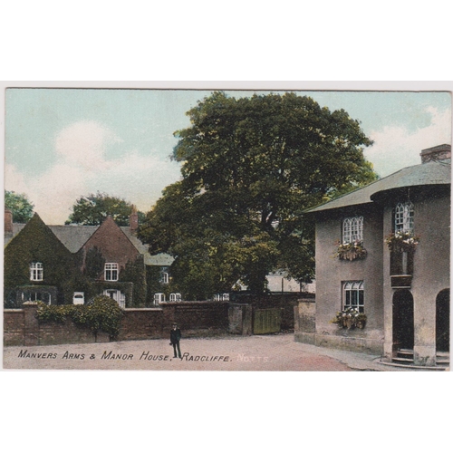 382 - Postcard - Manvers Arms & Manor House. Radcliffe, Nottingham. Colour postcard. Unused.