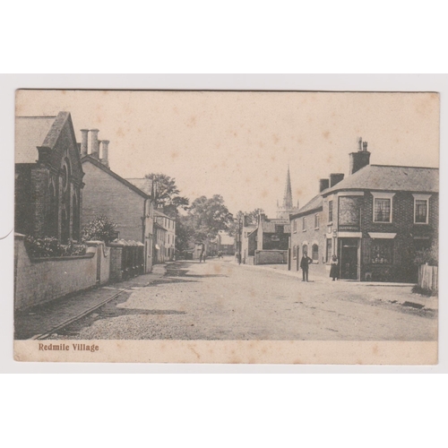 385 - Postcard - Redmile Village, Notts. Street scene. Needham Bros Series. Used 1908.