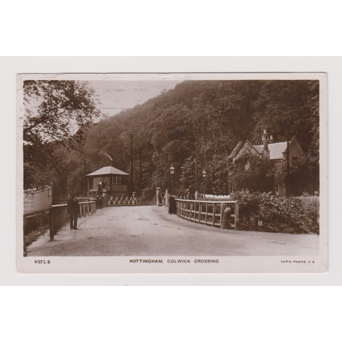 387 - Postcard - Nottingham, Colwick Crossing. Real Photo. Used 1909. Rapid Photo V371-2.