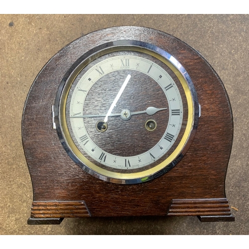 58 - Dubros All-British Clock. 1930S Dupontic mantel clock with Enfield chime, complete with pendulum. Ve... 