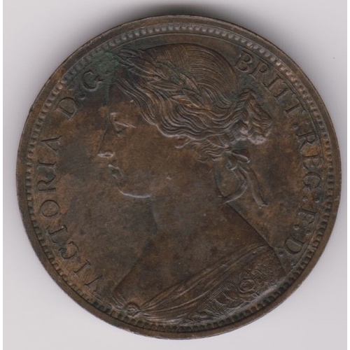 639 - Great Britain 1861 Penny, EF with lustre