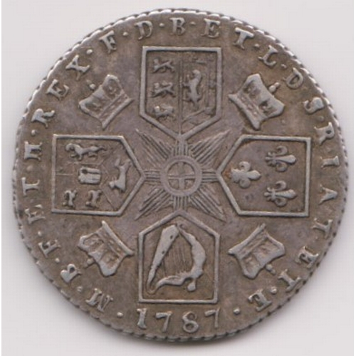 654 - Great Britain 1787 George III sixpence, NEF