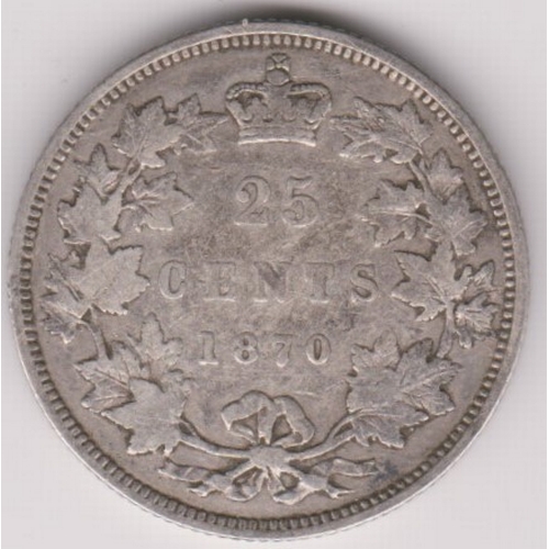 667 - Canada 1870 25 Cents, KM5, VF