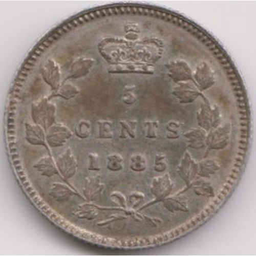 670 - Canada 1885 5 Cents, KM2, BUNC