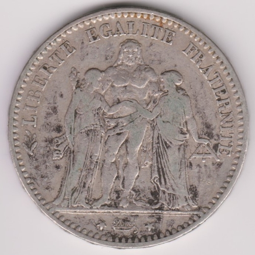 675 - France 1875A, 5 Francs, KM639, good fine / NVF