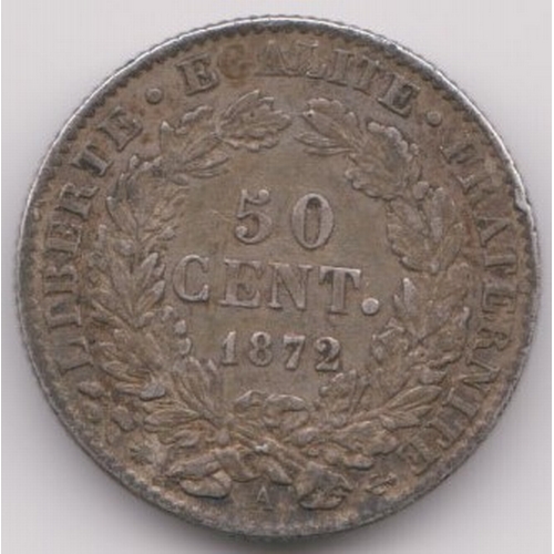 677 - France 50 Centimes, KM834, mint mark 'A', Aunc with lustre