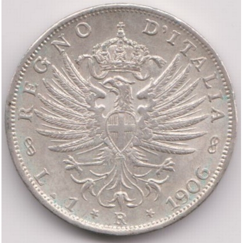 685 - Italy 1906 Lira, KM32, BUNC, choice