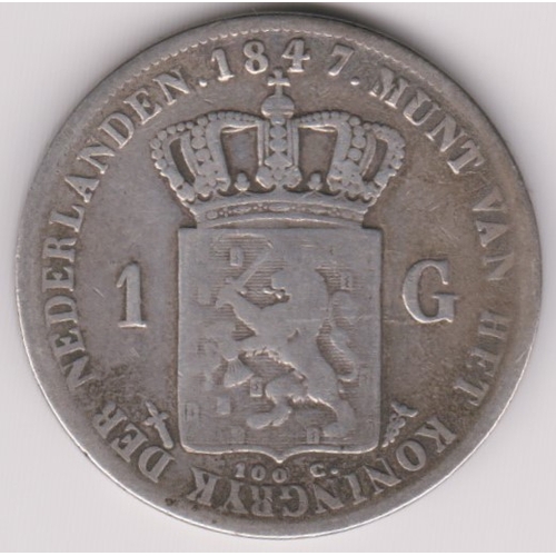 688 - Netherlands 1847 Gulden, KM66, Fine+