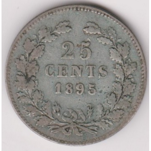 690 - Netherlands 1895 25 Cents, good fine