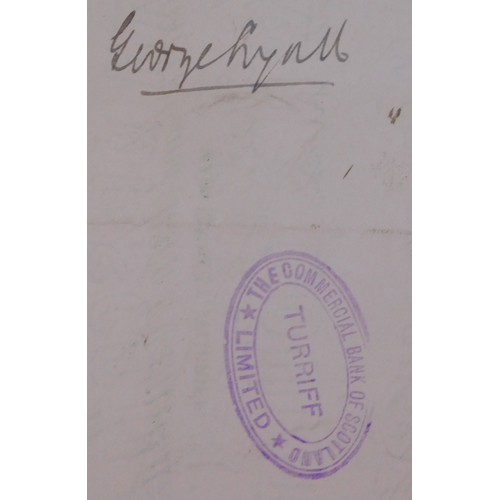 717 - The North of Scotland and Town & County Bank Limited, Turriff Branch 1923 used cheques, hand stamped... 