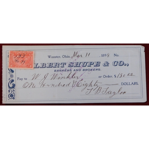 729 - USA Albert Shupe & Co., Wooster, Ohio used order Mar 11 1899. Blue on pale blue, 2c Documentary A.D.... 