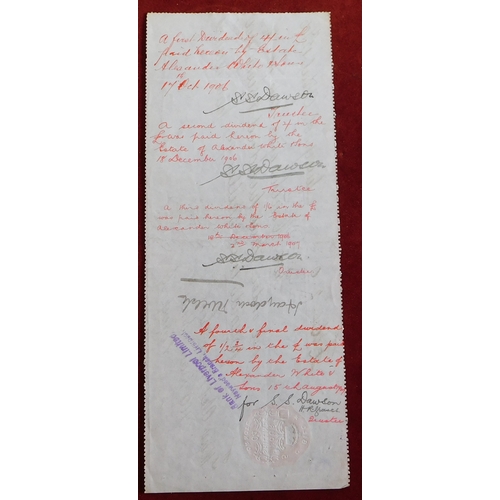 752 - 1906 Promissory Note for £264-2/- with red embossed 4 Shillings Tax