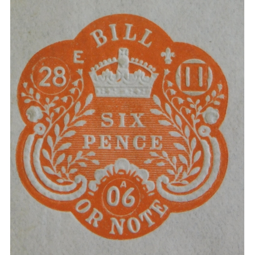 754 - 1815 Embossed Three Shillings and Six Pence Tax on Manchester Receipt. Early engraving of the Bank