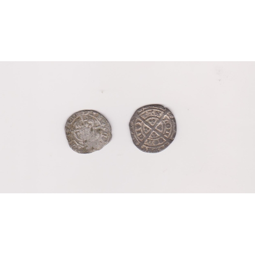 524 - Edward III Half Groat London, struck off centre (obverse) and clipped, together with half Groat of H... 