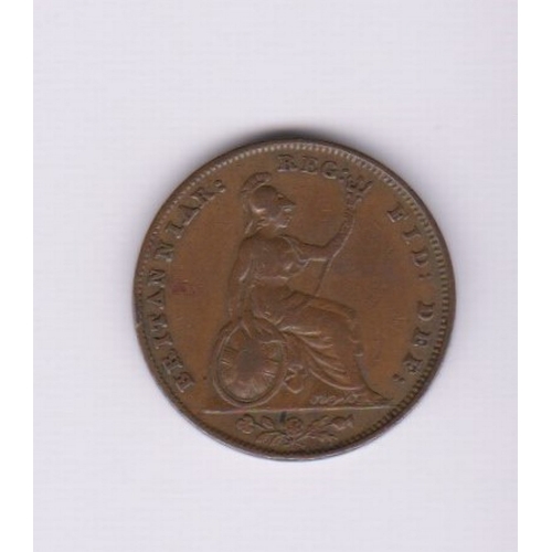 577 - Great Britain 1849 Victoria Farthing, fine. Scarce