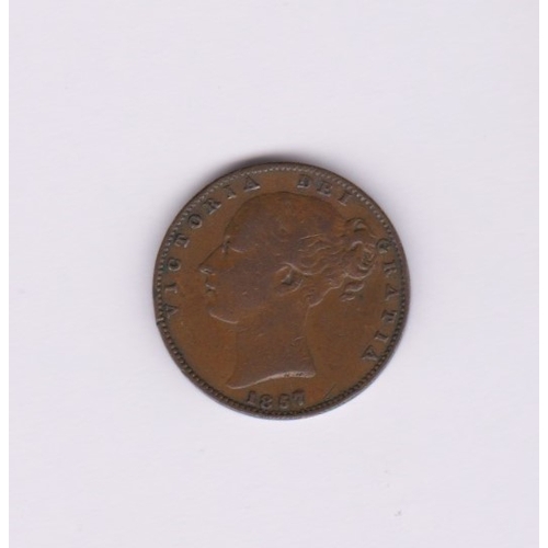 579 - Great Britain 1857 Victoria Farthing, GVF/NEF