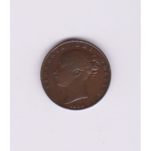 583 - Great Britain 1839 Victoria Farthing, NEF