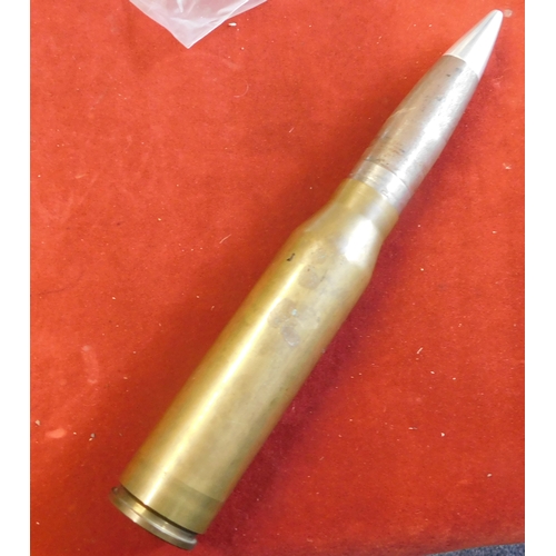 165 - French or  Belgian 30mm Cannon Practice Round, stamped 