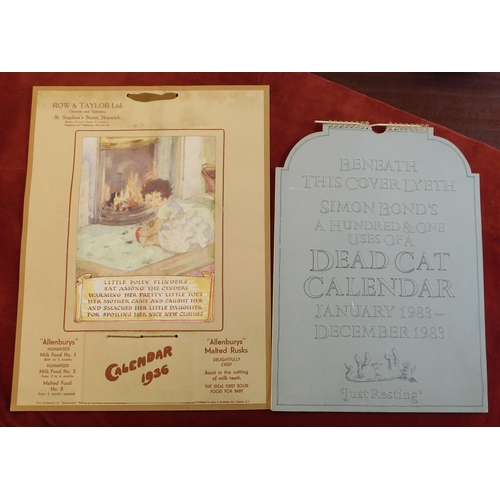 101 - Calendar 1983-'Dead Cat Calendar - Complete-measurement 33cm x 24cm and Calendar-Picture of Nursery ... 