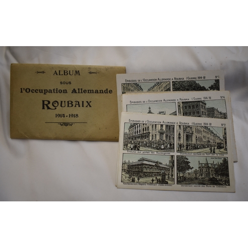 195 - WWI Roubaux, Occupation Allemande 1914-1918. An interesting set of timeline postcards in a small 'Al... 