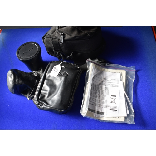 308 - Camera - Panasonic DMC-F230 Lumix 12x optical zoom, 35mm equiv 35-420, in carrying case, Teleconvers... 