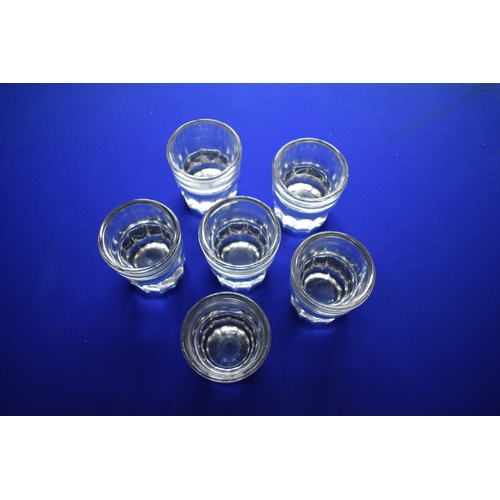 351 - Spanish Tapas Glasses, Set of Six (x6) made in Barcelona, approx. 4 inches tall, thick heavy base, v... 