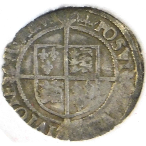 527 - Elizabeth I Half Groat no rose beside, but mint mark coronet 1567-70. Fine/very fine, a little scuff... 