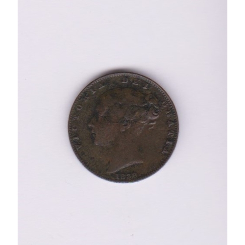 582 - Great Britain 1838 Victoria Farthing, AVF