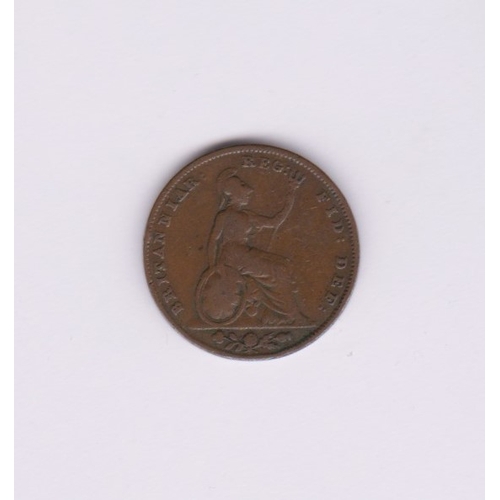 589 - Great Britain 1845 Victoria Farthing, fine