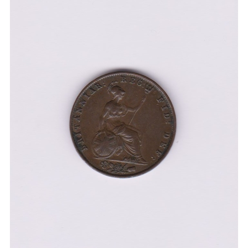 606 - Great Britain 1838 Victoria Halfpenny, GVF