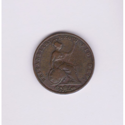 613 - Great Britain 1848 Victoria Halfpenny, good fine