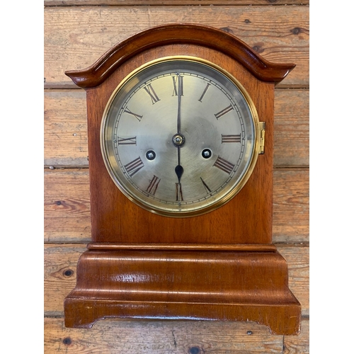 62 - British made Westminster Chime mantel clock. Maker inside door '3536'. Good working order. Buyer col... 