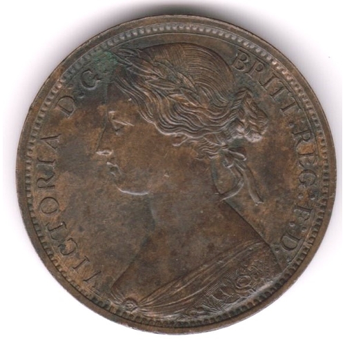 639 - Great Britain 1861 Penny, EF with lustre