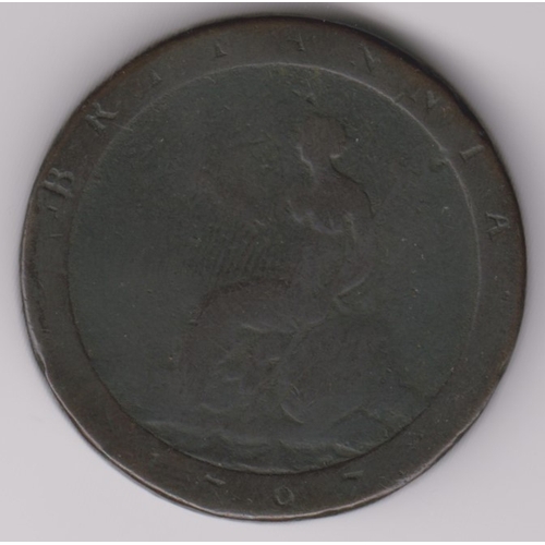 644 - Great Britain 1797 George III Penny, near fine