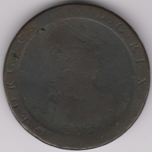 644 - Great Britain 1797 George III Penny, near fine