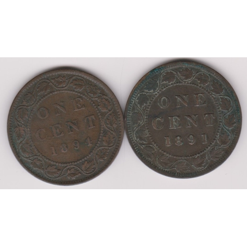 671 - Canada 1891 and 1894 Cents, both GVF (2)