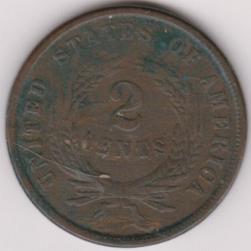 700 - USA 1864 Two-Cents, large Motto, GVF