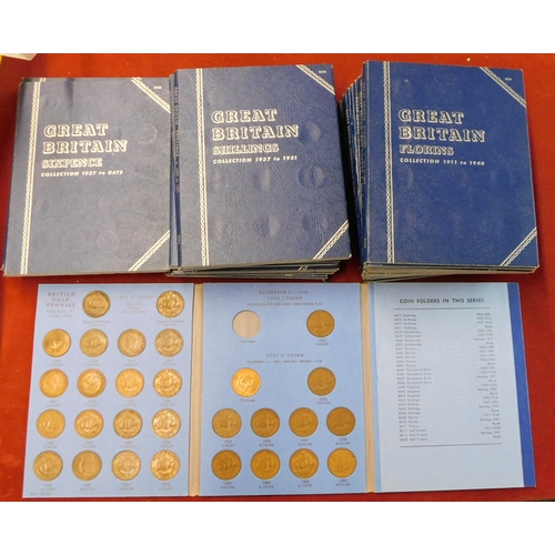 705 - A British collection in (21) Whitman folders 1/4d to 2/6  - some well fitted, others sparce. Quantit... 