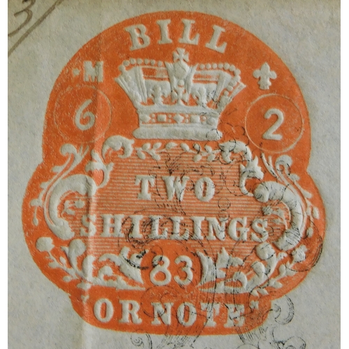 724 - Commercial Liverpool Banking Company Limited receipt to Williams Deacon & Co, 1883, Two Shillings em... 