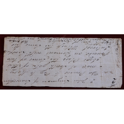 745 - 1821 Embossed Tax Receipt (Shilling) by John Langman of Launceston to Mary Man of Southgate