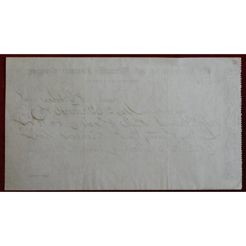 750 - 1865 Printed Receipt of the North British and Mercantile Insurance Company