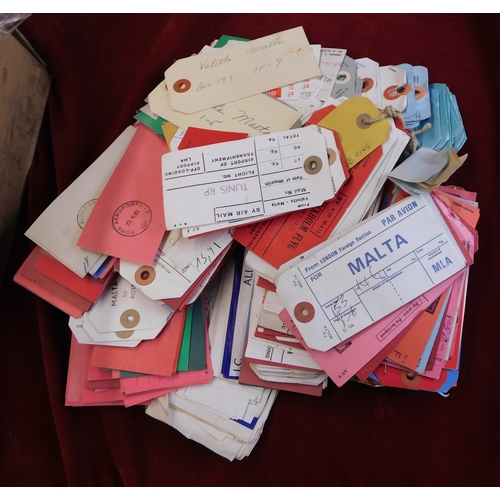 93 - Postal Mail Bag Tags, Malta - Worldwide x200+.   Collection of Mail Bag Tags, to and from Valletta, ... 