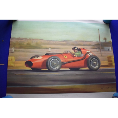 94 - Ferrari Roy Nockolds 1958 Mike Hawthorn Lage Print. Good condition (trimmed). Measures approx. 60cm ... 