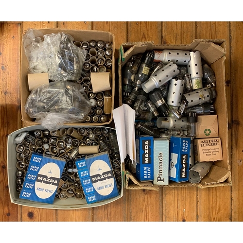 105 - Boxes of Valves. 7 x boxes of assorted valves, mostly radio, untested, 1930s  1960s. BUYER COLLECTS... 