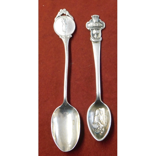 124 - Sterling Silver; Nurse Belt Buckle 1892 (Chester), Sterling 1937 Golf teaspoon. Rolex Watch teaspoon... 