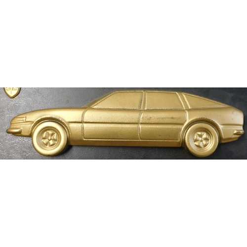 148 - Rover 3500 'SD1'. Gold coloured Rover Car (1976-1986) a 3D vac formed thick plastic profile (possibl... 